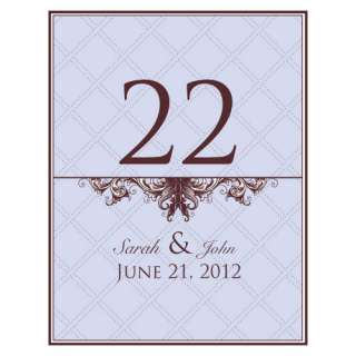 WEDDING RECEPTION PERSONALIZED TABLE NUMBER CARDS TAGS 068180010943 