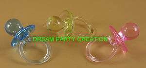 LARGE Acrylic PACIFIER Baby Shower Favor CHOOSE COLOR COMBINATION 