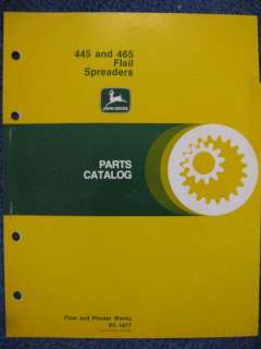 John Deere 445 465 Flail Spreader Parts Catalog Manual  