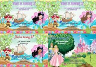 Pirate, Princess, Fairy, Mermaid & Prince Invitations  