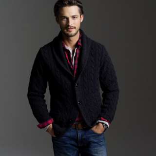 Wool cashmere cable cardigan   wool cashmere   Mens sweaters   J.Crew