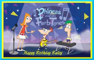 Phineas and Ferb edible cake image topper  1/4 sheet  