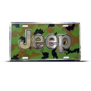 Jeep Car Auto License Plate Wall Sign Tag Camouflage Background Jeep 