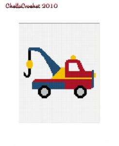 Toy Tow Truck Afghan Crochet Pattern Graph 100st Easy  