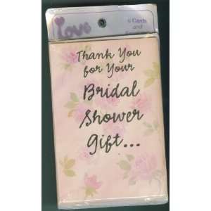  YOU FOR YOUR BRIDAL SHOWER GIFT. 6 Cards & envelopes. A HEARTFELT 