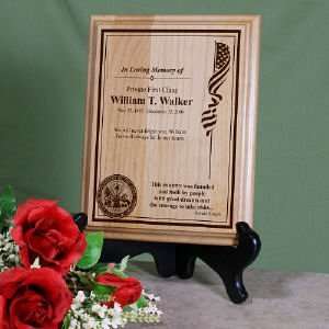    Personalized Military Memorial Wood Plaque: Patio, Lawn & Garden