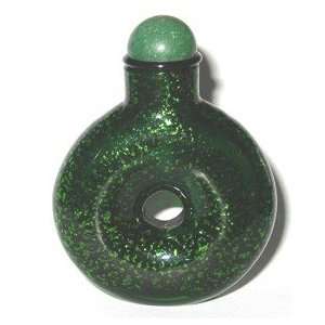  Green Flecked Glass Snuff Bottle