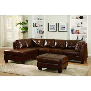   CONTEMPORARY BROWN LEATHER SOFA SECTIONAL LIVING ROOM FURNITURE SET