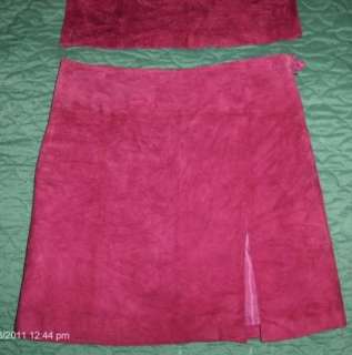 CACHE 2 pc PINK LEATHER Skirt Set HALTER TOP Sexy Suit  