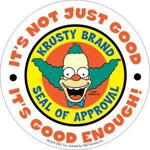 Simpsons Sticker   Krusty Brand Seal of Approval Toys 