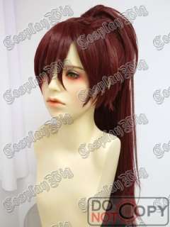 MADOKA KYOUKO BURGUNDY RED LONG PONYTAIL cosplay wig  