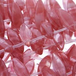 Cherry Quartz  Marquise Side Drill   24mm Height, 8mm Width, Sold by 