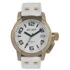 Jet Set St. Tropez Ladies Watch with White Band and Gold Case