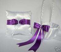   Accessories Purple Flower Girl Basket Ring Bearer Pillow Your colors