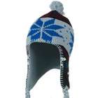 e4Hats Junior Snow Flake Peruvian Hat   Dark Grey Red