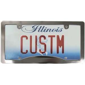 Custom Accessories Blank Silver Chrome Plated Metal License Plate 