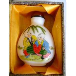  Chinese Enamel Glass Snuff Bottle  Get Along Well with 