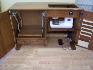 Parsons Electric Lift Sewing Machine Cabinet with Room For Your Serger 