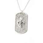 Beautiful Silver Jewelry Sparkling White Diamond CZ Fleur De Lis 