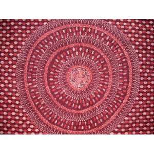  Batik Tulsi Leaf Tapestry Versatile Home Decor Red