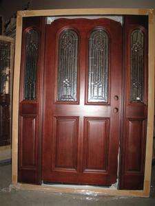 Exterior Solid Wood Mahogany Door, Pre hung & Finished TMH7515 GL02, 5 