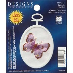  Butterfly Mini Counted Cross Stitch Kit: Arts, Crafts 