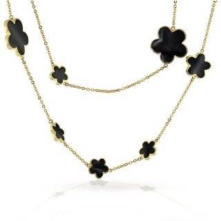Bling Jewelry Lauren G Adams Gold Plated White Clover Station Necklace 