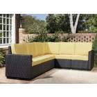 Home Styles Patio L Shape Sectional Sofa Harvest Fabric Deep Brown 