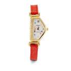 VistaBella New Ladies CZ Gold Tone Red Leather PU Quartz Watch