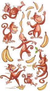 Sticko Silly Dancing Monkeys With Bananas Stickers  