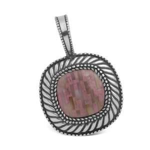   Rhodonite Geometric Inlay Pebble Enhancer Carolyn Pollack Jewelry
