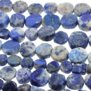  Lapis  Coin Plain   8mm Diameter, Sold by 16 Inch Strand 