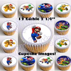 Super Mario (Nintendo) 2.25 Edible Image Cupcake Topper 12 cut 