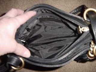Tignanello Handbag Purse Messenger Sling Black Leather Tassell Nice 