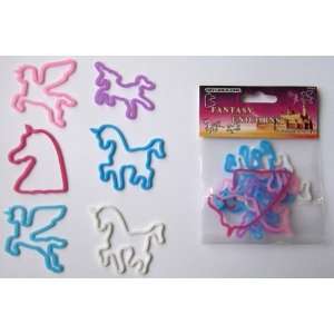  Fantasy Unicorns Shaped Rubber Bands Bandz Bracelets (12 