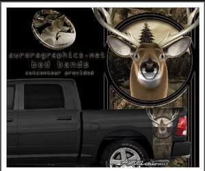 Deer Buck camoflauge truck bed band decal graphic  
