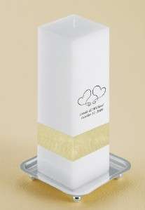 Personalized Square Unity Wedding Candle & Stand Holder  