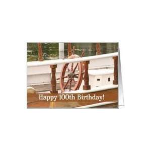  Ships Wheel Happy 100th Birthday Card Card: Toys & Games