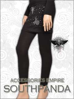 SL186 Black Skull Stud Chic Design Tight Pants Leggings  