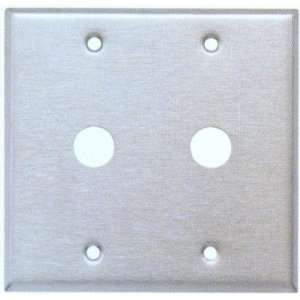   Steel Metal Wall Plates 2 Gang Cable .406 Stainless