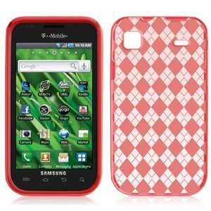  SAMSUNG GALAXY S 4G T959V RED CLEAR ARGYLE TPU CASE: Cell 