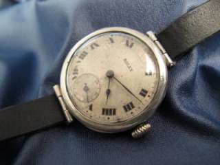   Antique Sterling Silver ROLEX 15 Jewel Wire Lug Watch W&D #60  