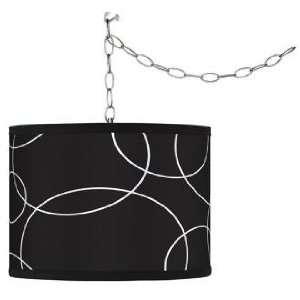  Swag Style Bubbles Shade Plug In Chandelier