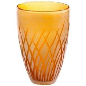  Medium Amber and White Aquarius Vase: Home & Kitchen