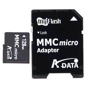  128MB A Data Super MMCmicro Memory Card with Adapter 