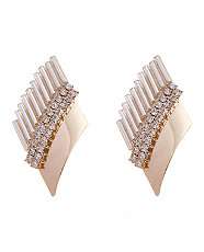   Pink) Gold Diamante Tube Diamond Stud Earrings  256821770  New Look