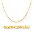 Showman Jewels Solid 14k Yellow Gold Thick Singapore Chain Necklace 