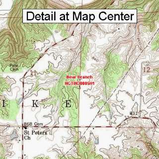  Topographic Quadrangle Map   Bear Branch, Indiana (Folded/Waterproof