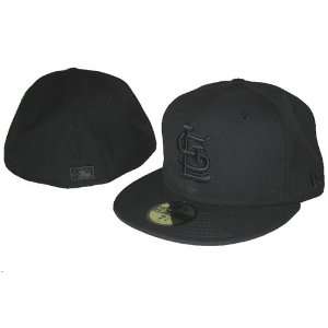  New Era Black Out St Louis Cardinals Fitted Hat, 7 5/8 