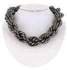 New Gun Metal Gray Chunky Big French Rope Chain Necklace Collar
